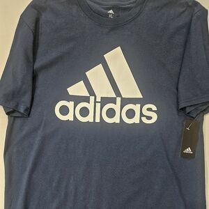 Adidas Essentials Mens T-Shirt XL Navy Blue White‎ Logo Athletic Performance Tee